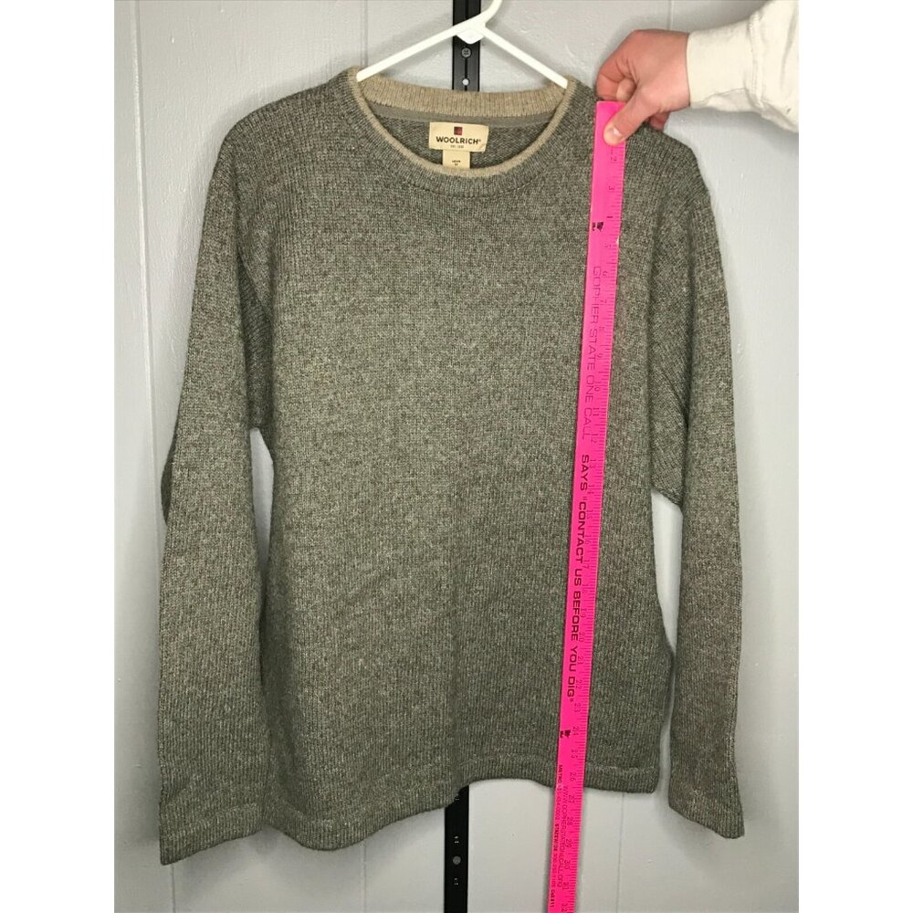 WOOLRICH 9021 Oat Mix Crew Neck WOOL Blend Sweater Pullover Mens Size MD EUC - Picture 6 of 6